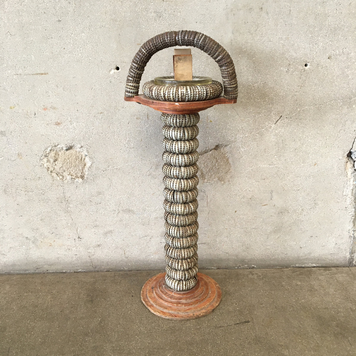 Folk Art Bottle Cap Smoke Stand/Ash Tray