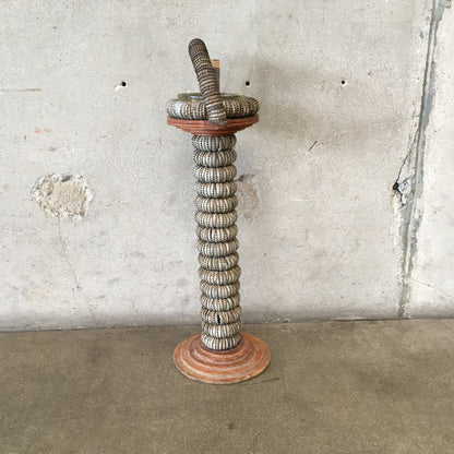 Folk Art Bottle Cap Smoke Stand/Ash Tray