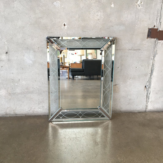 1950's Wall Mirror w/ Etched Frame