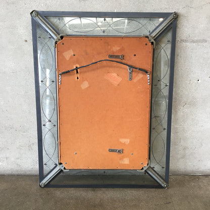 1950's Wall Mirror w/ Etched Frame