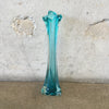 Vintage Blue & Clear Glass Vase