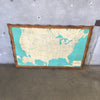 Large USA Map on Board with Scalloped Edge Wood
