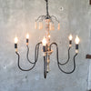 Farmhouse Style Carved Wood & Metal Chandelier