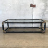 Vintage Colony Wood and Brass Coffee Table