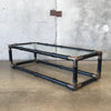 Vintage Colony Wood and Brass Coffee Table