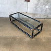 Vintage Colony Wood and Brass Coffee Table