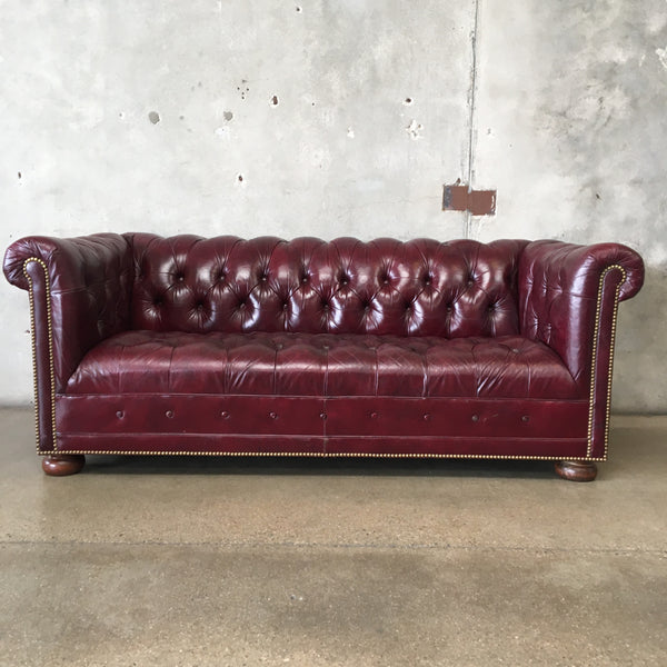 Chesterfield Tufted Kensington Leather Oxblood Sofa
