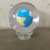 Vintage Custom Made World Globe in Glass with Stand