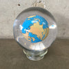 Vintage Custom Made World Globe in Glass with Stand