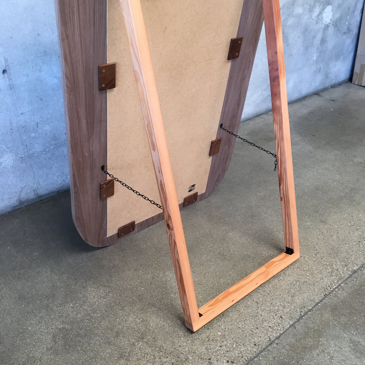 Hand Crafted Walnut Wood Floor Mirror