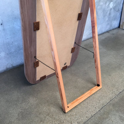 Hand Crafted Walnut Wood Floor Mirror
