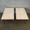 Pair of Mid Century Marble Top Side Tables