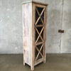 Tall Distressed Wood/Glass Door Cabinet
