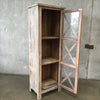 Tall Distressed Wood/Glass Door Cabinet