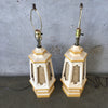 Pair of Mid Century Ceramic Swag Table Lamps