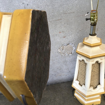 Pair of Mid Century Ceramic Swag Table Lamps