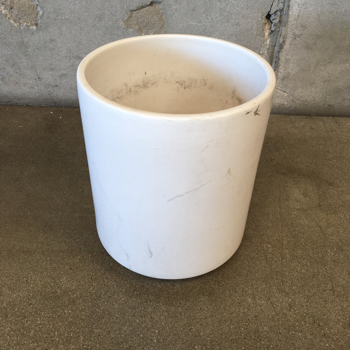 Mid Century White Gainey Garden Pot