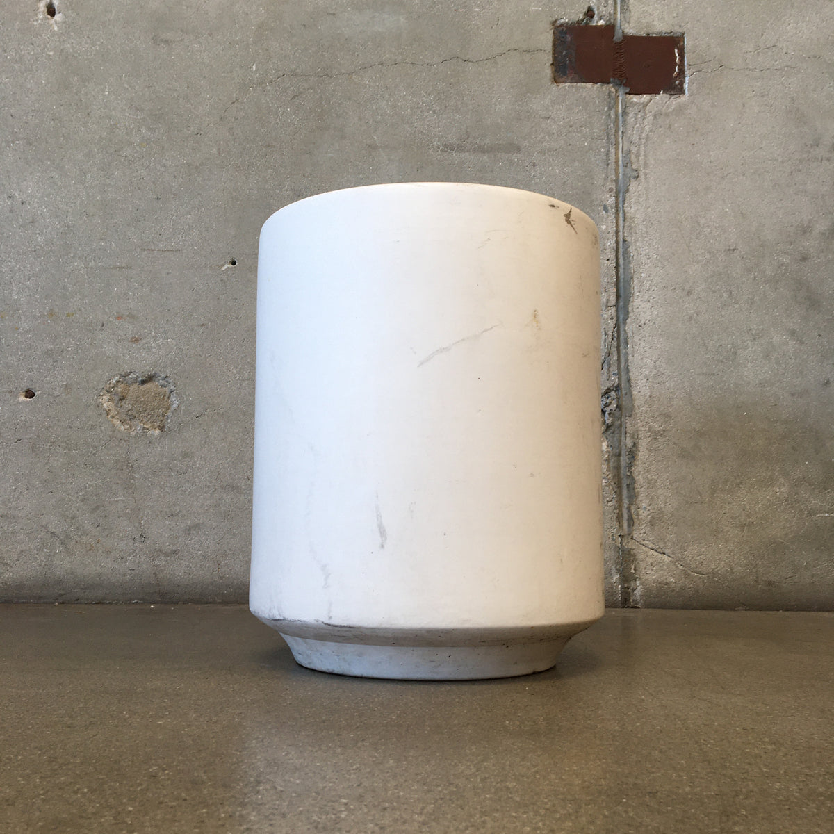 Mid Century White Gainey Garden Pot
