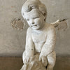 Concrete Boy on Fish Garden Statue