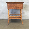 Victorian Bamboo and Rattan Sewing Table