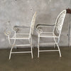 Pair of Vintage Oversized White Iron Armchairs