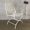 Pair of Vintage Oversized White Iron Armchairs