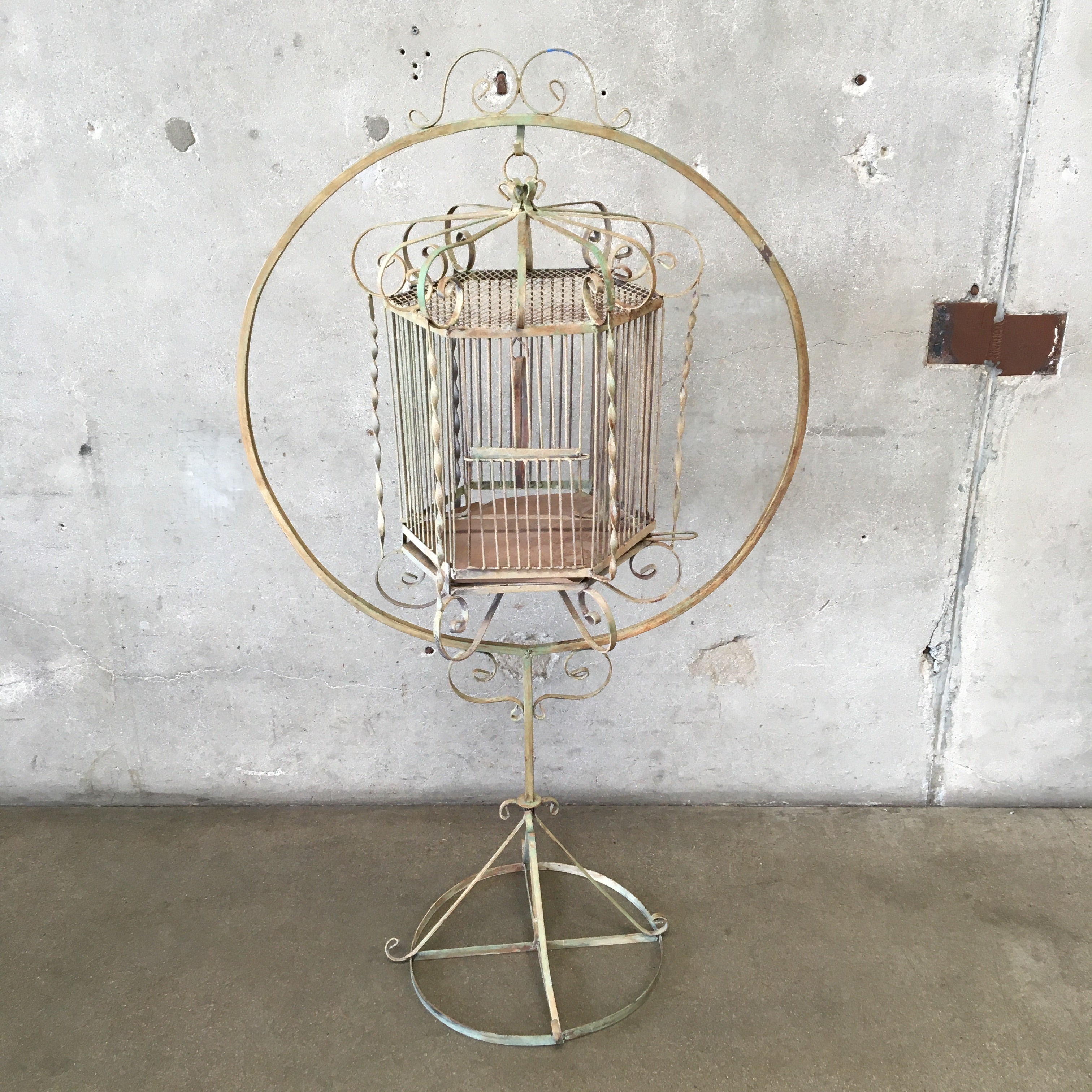 Brass Bird Cage And Floor Stand Auction