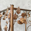 Vintage Italian Gilded Four Shelf Etagere with Tole Leaf Detail