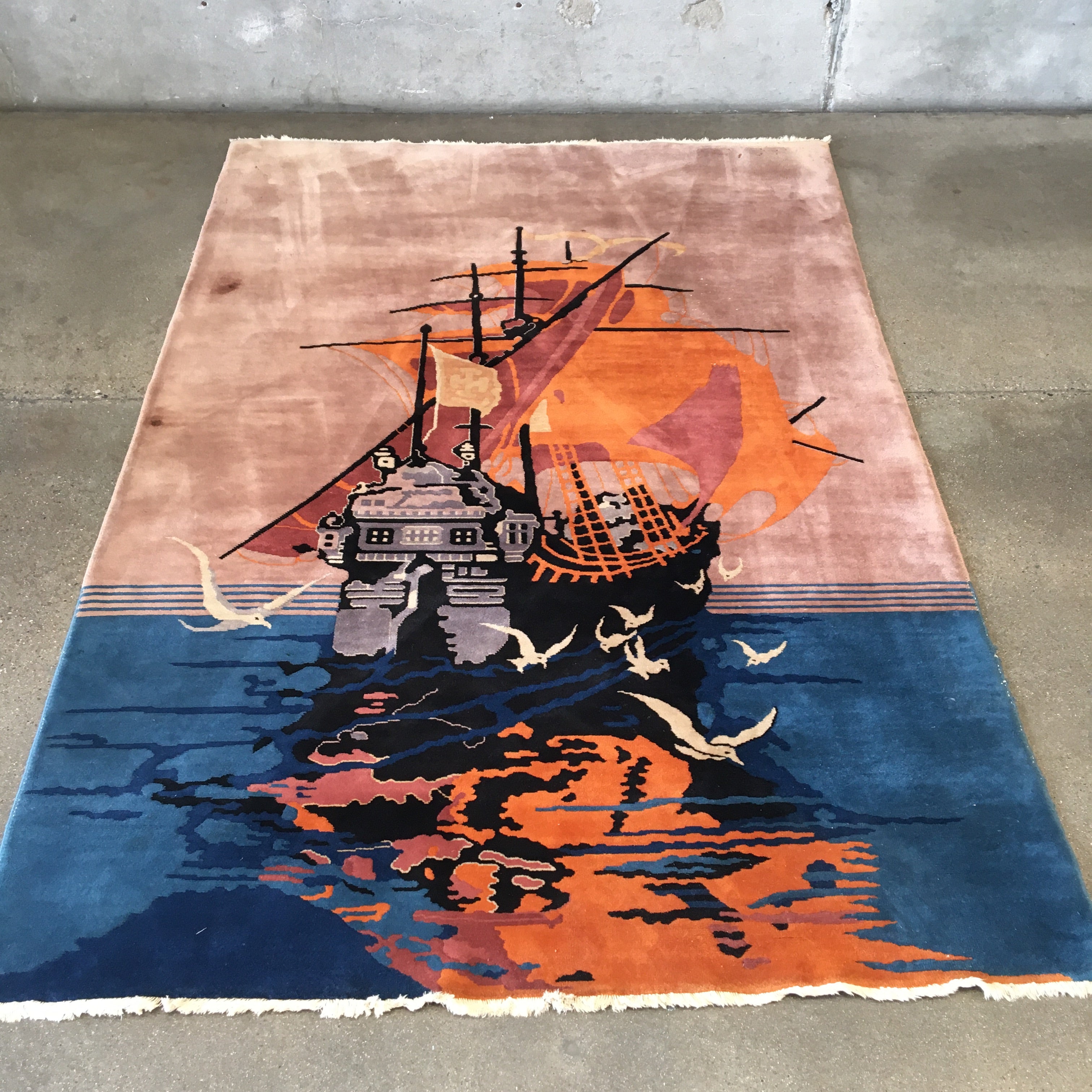 Mid Century Tall Ship Rug