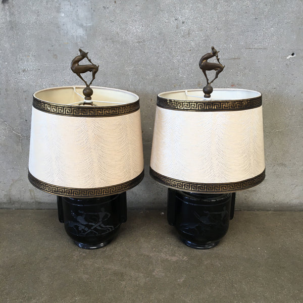 Pair of Art Deco Glass Table Lamps