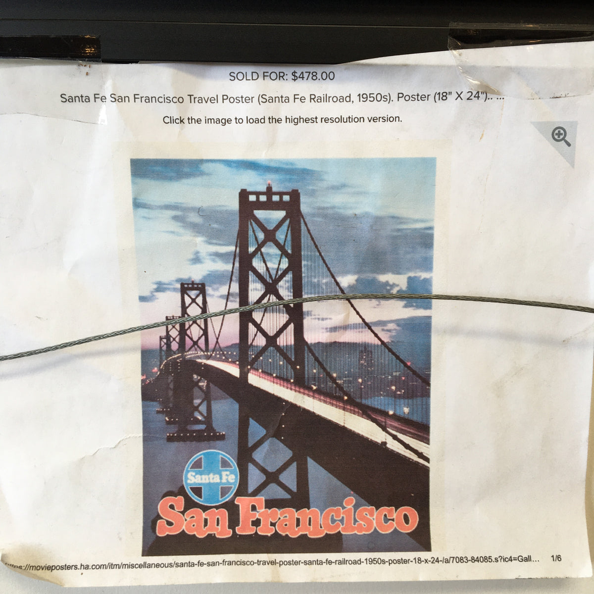 Original San Francisco Santa Fe Rail Road Poster