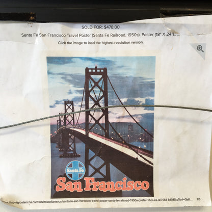 Original San Francisco Santa Fe Rail Road Poster