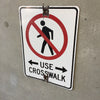 Vintage Enameled Crosswalk Sign