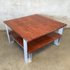 Mid Century Square Coffee Table with Lower Shelf