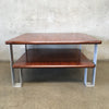 Mid Century Square Coffee Table with Lower Shelf