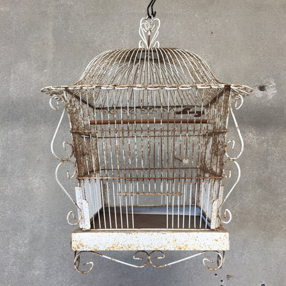 White Shabby Chic Bird Cage