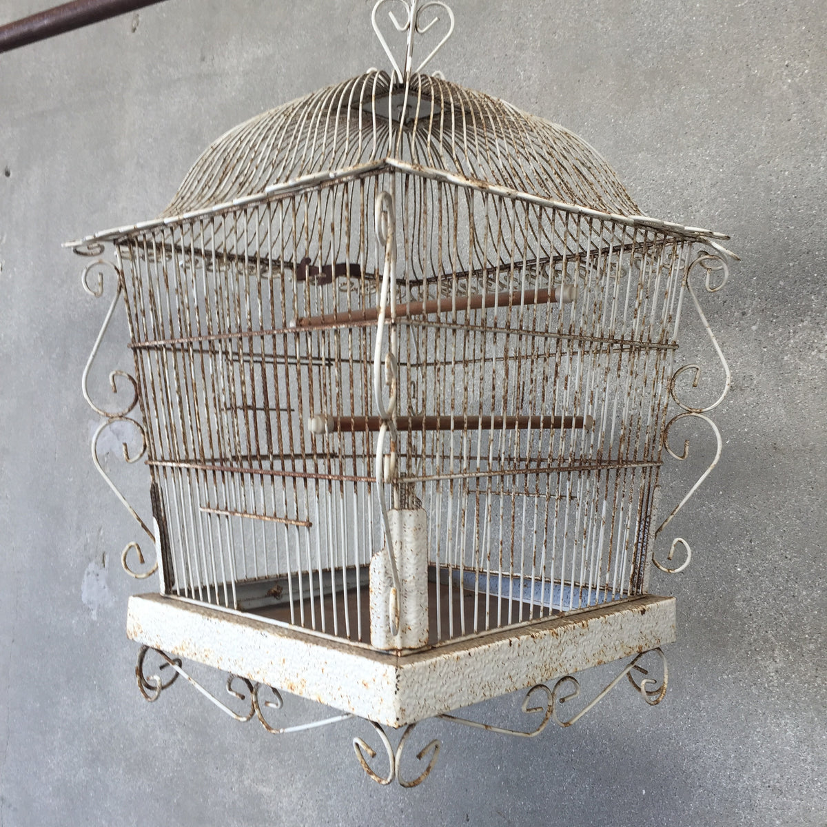 White Shabby Chic Bird Cage