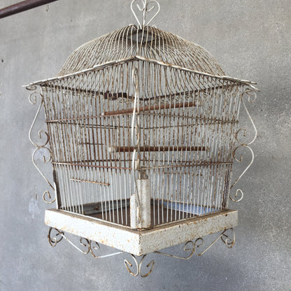 White Shabby Chic Bird Cage