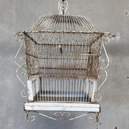 White Shabby Chic Bird Cage