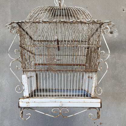 White Shabby Chic Bird Cage