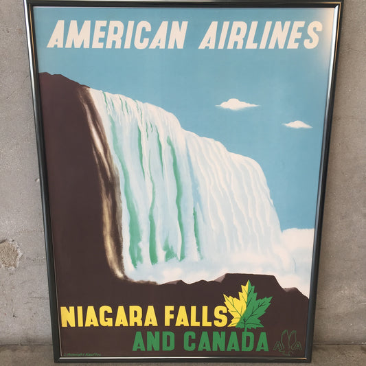 Vintage American Airlines Niagra Falls Travel Poster