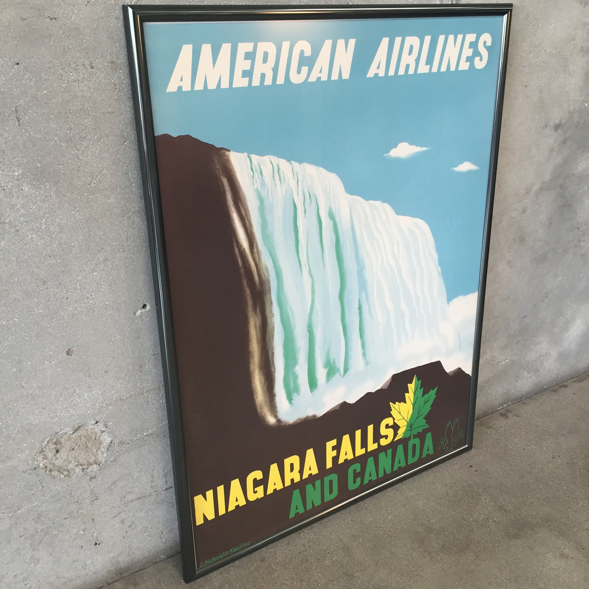 Vintage American Airlines Niagra Falls Travel Poster