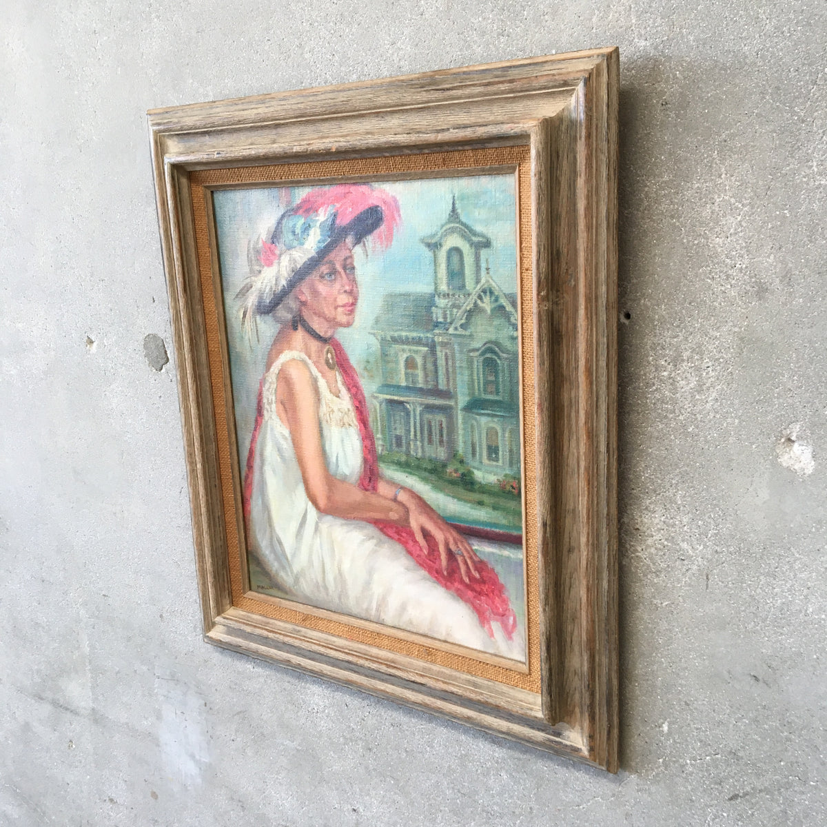 Signed Oil Painting of Seated Lady by Grace Elizabeth Mallon