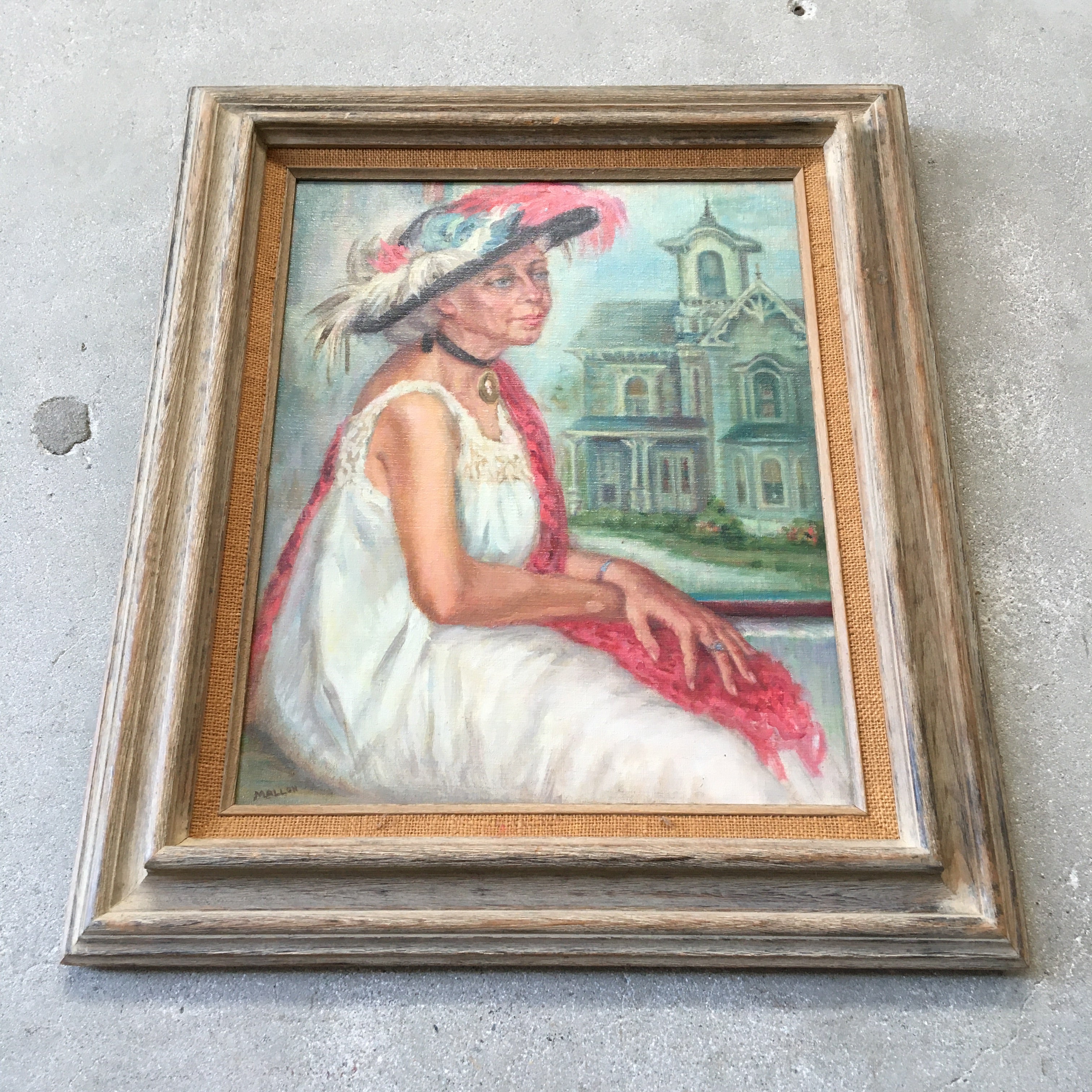 Signed Oil Painting of Seated Lady by Grace Elizabeth Mallon