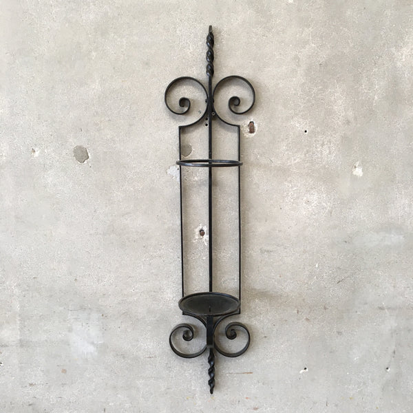 Large Wrought Iron Candle Wall Sconce