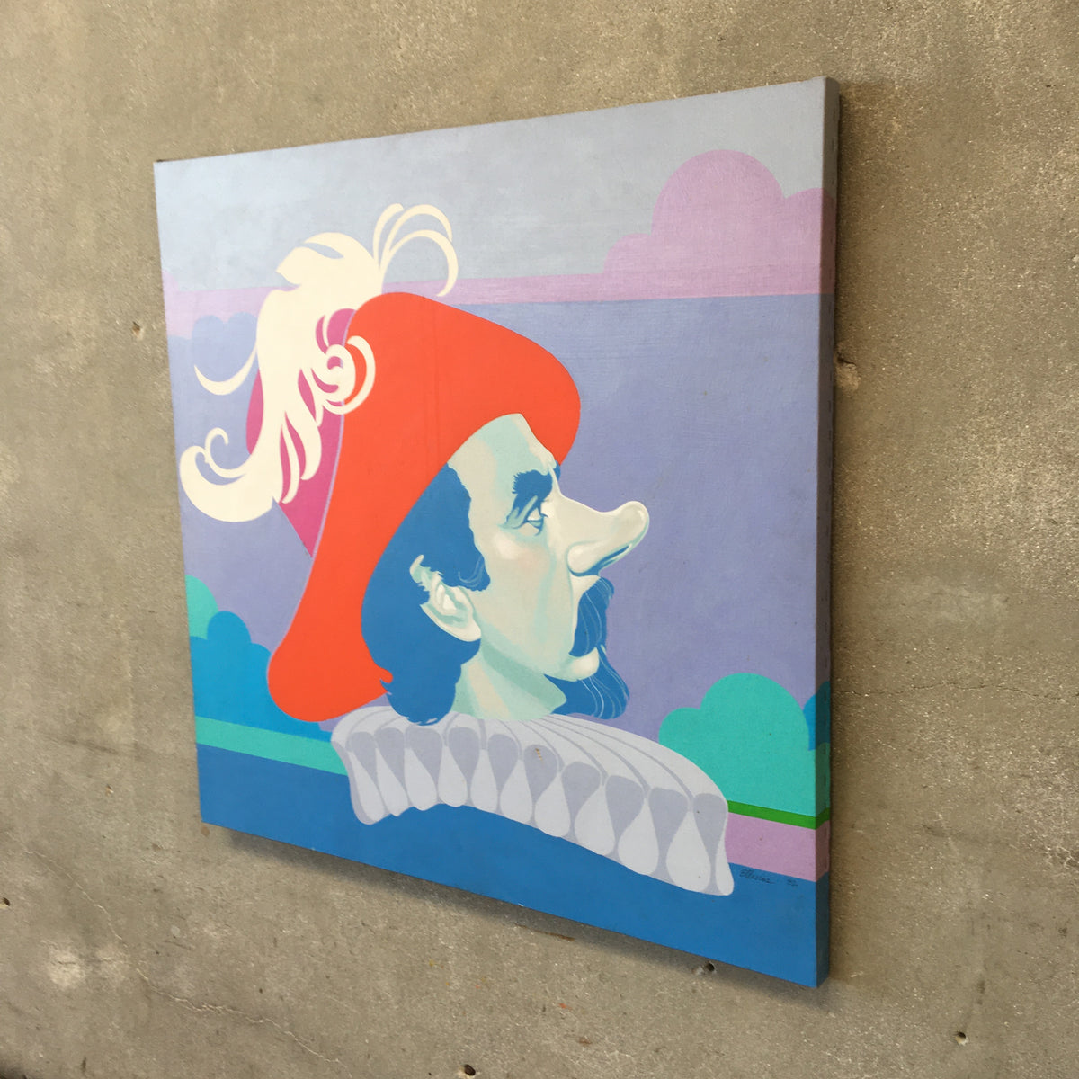Original 1982 Album Cover Painting Jose Ferrer in Cyrano de Bergerac