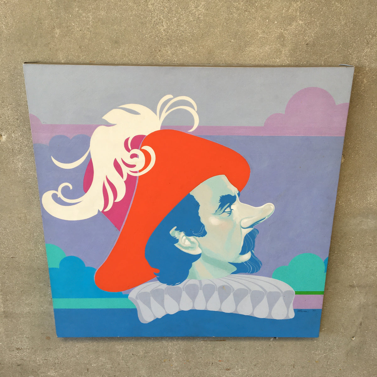 Original 1982 Album Cover Painting Jose Ferrer in Cyrano de Bergerac