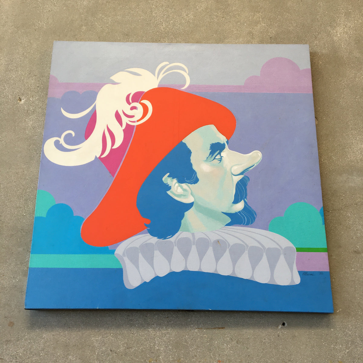 Original 1982 Album Cover Painting Jose Ferrer in Cyrano de Bergerac