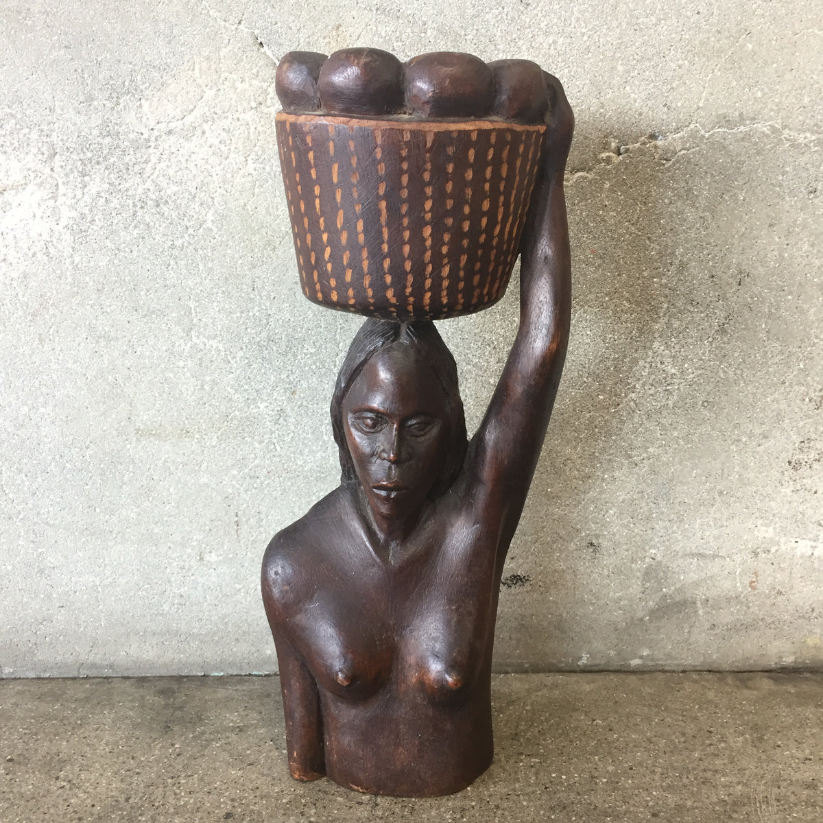 Rare 1940's Female Figure Sculpture by L. Hernandez