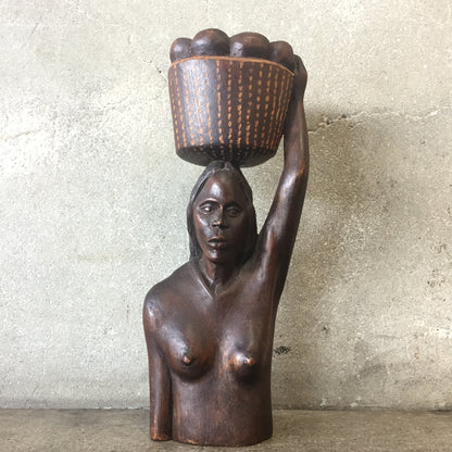Rare 1940's Female Figure Sculpture by L. Hernandez
